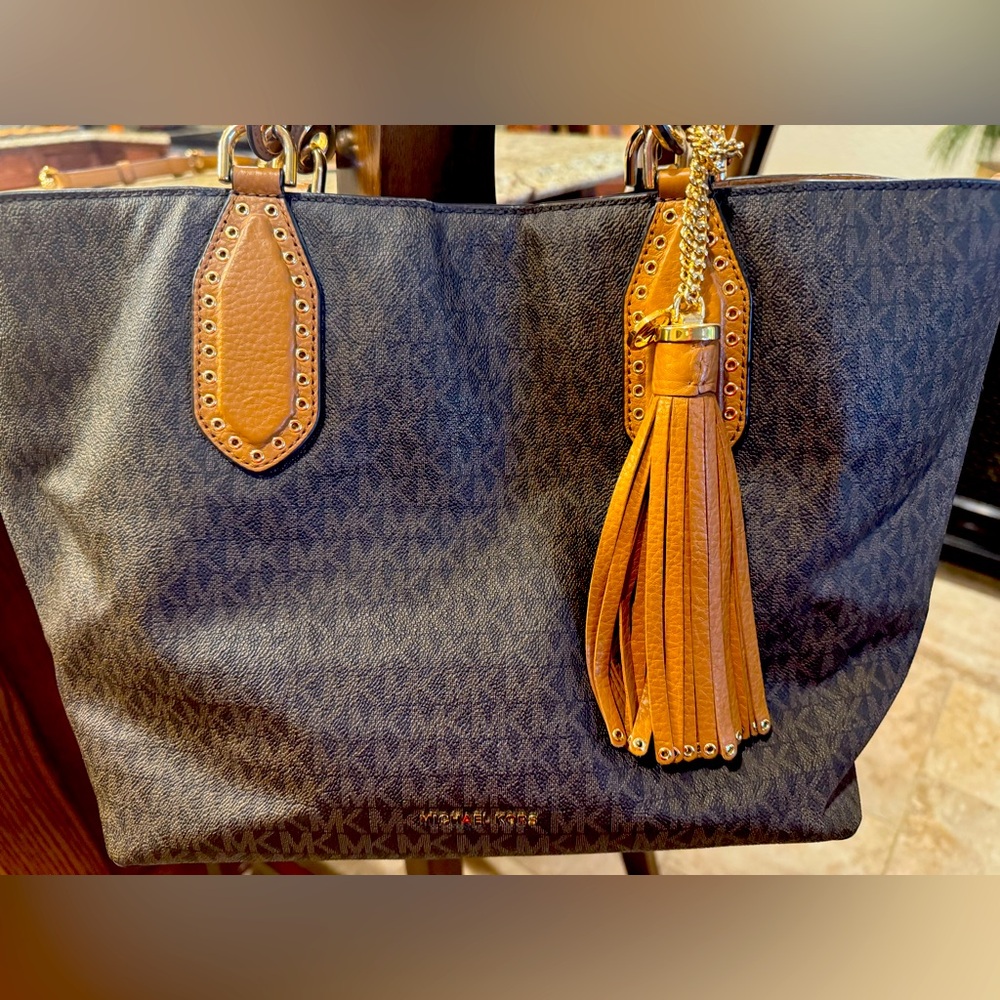 Michael Kors Brown and Tan Tote Bag
